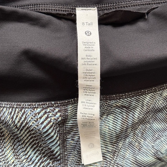 Lululemon Speed Up Mid Lined Shorts 2.5” Tall Dimensional Icing Black Size 8 - Picture 6 of 6